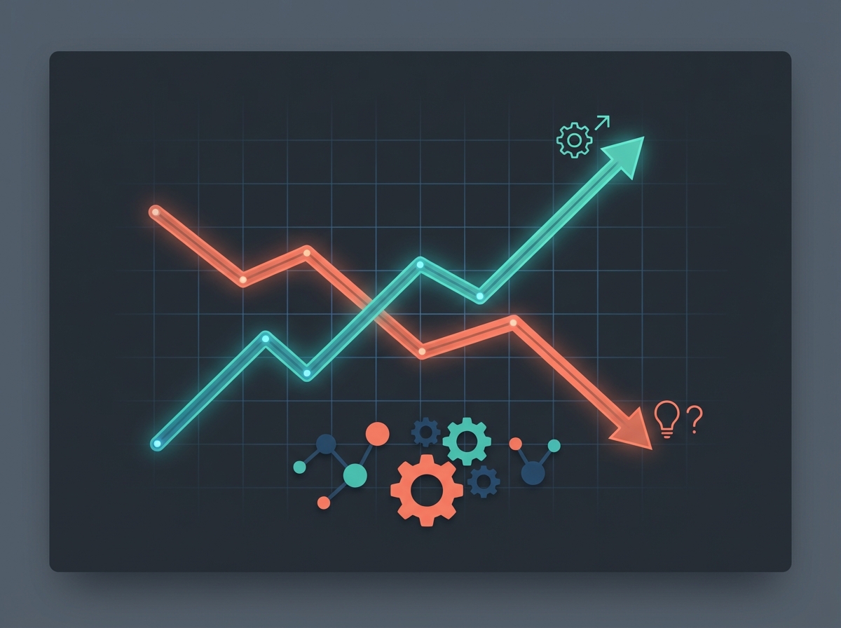 Data visualization showing the decline in innovation activity vs technological acceleration