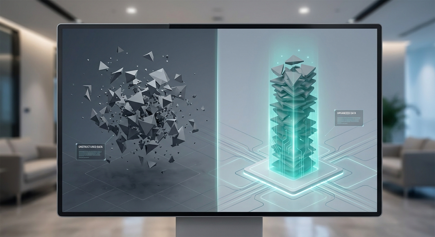 Isometric visualization of data chaos vs structure