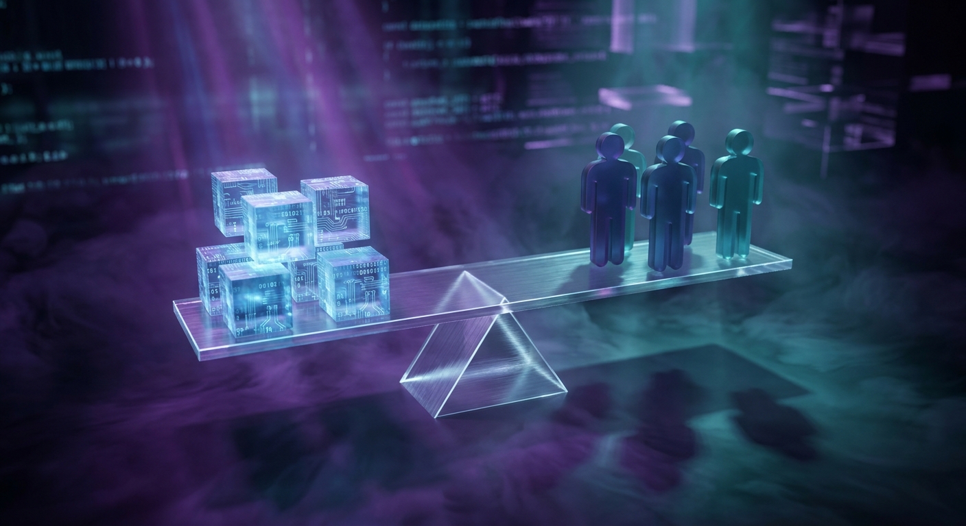 Conceptual visualization of AI and human labor economics