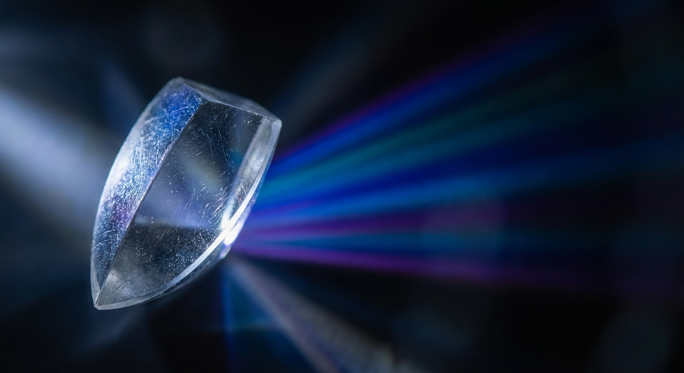 Macro photography of shifting light and glass representing the urgency curve