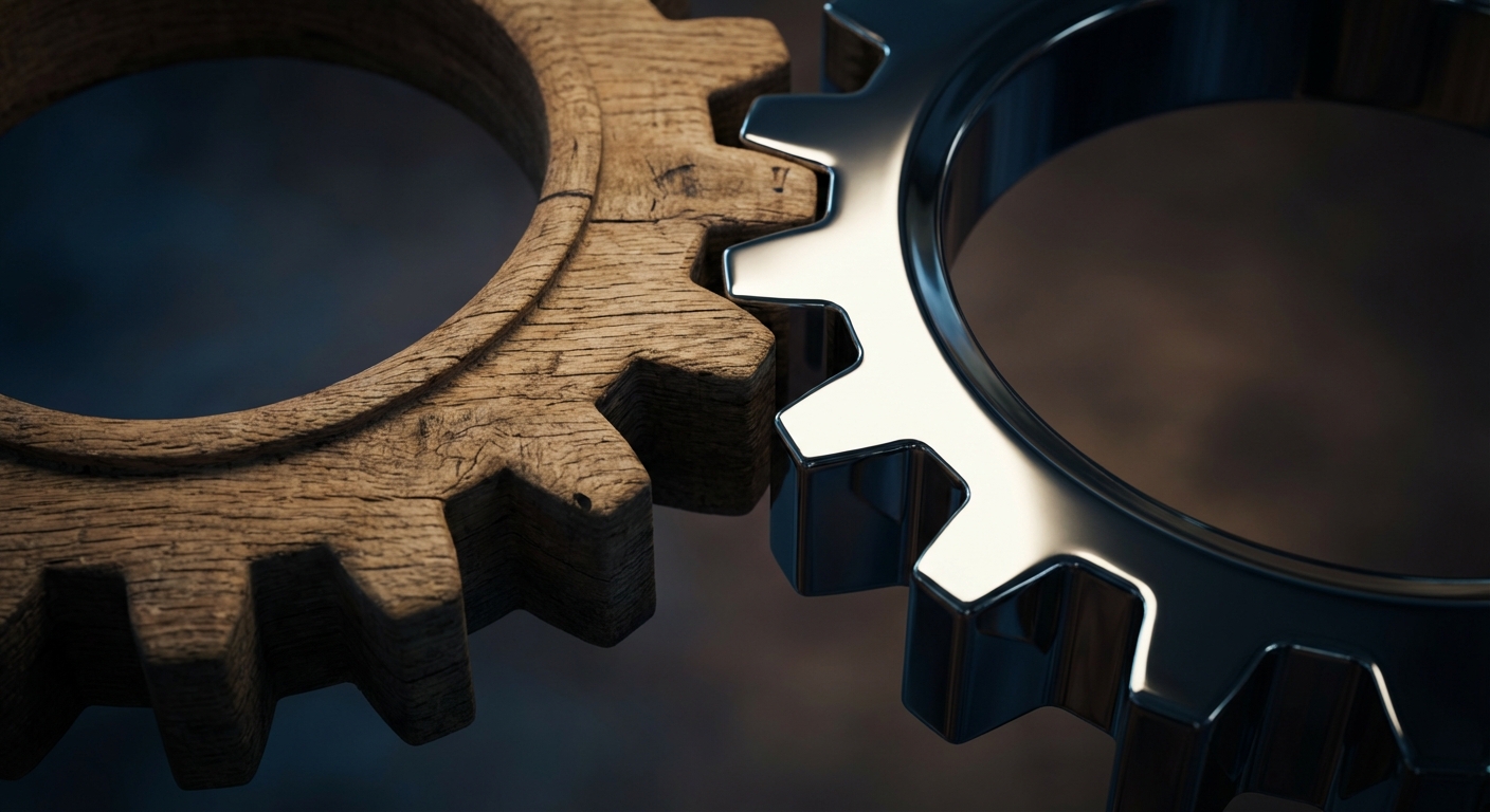 Macro photography representing the conceptual gap between tech and human readiness